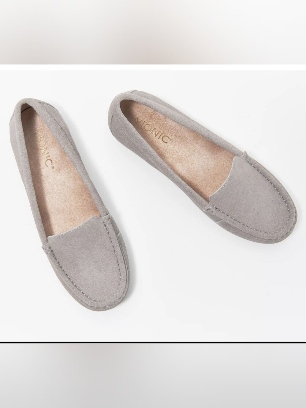 Vionic Debbie Gray Suede Slip-On Loafers Sz 8